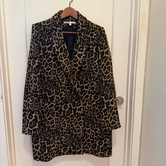 Veronica Beard Senna Leopard Dickey Coat Statement Size 12 | Designer Outerwear - Picture 4 of 14